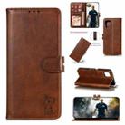 For Samsung Galaxy A12 Embossed Happy Cat Pattern Horizontal Flip Leather Case with Holder & Card Slots & Wallet(Brown) - 1