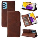 For Samsung Galaxy A82 5G Embossed Happy Cat Pattern Horizontal Flip Leather Case with Holder & Card Slots & Wallet(Brown) - 1
