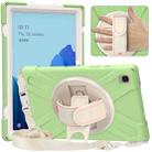 For Samsung Galaxy Tab A7 (2020) T500 Pure Color Silicone + PC Protective Case with Holder & Shoulder Strap(Matcha Green) - 1