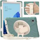 For Samsung Galaxy Tab A7 (2020) T500 Pure Color Silicone + PC Protective Case with Holder & Shoulder Strap(Emerald Green) - 1