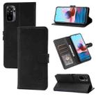 For Xiaomi Redmi Note 10 5G Embossed Happy Cat Pattern Horizontal Flip Leather Case with Holder & Card Slots & Wallet(Black) - 1