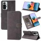 For Xiaomi Redmi Note 10 Pro Embossed Happy Cat Pattern Horizontal Flip Leather Case with Holder & Card Slots & Wallet(Grey) - 1