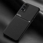 For OPPO Realme GT 5G Classic Tilt Strip Grain Magnetic Shockproof PC + TPU Case(Black) - 1