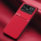 For Xiaomi Mi 11 Ultra Classic Tilt Strip Grain Magnetic Shockproof PC + TPU Case(Red) - 1