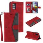 For Samsung Galaxy A02s Stitching Calf Texture Horizontal Flip Leather Case with Holder & Card Slots & Wallet(Red) - 1
