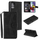 For Samsung Galaxy A02s Stitching Calf Texture Horizontal Flip Leather Case with Holder & Card Slots & Wallet(Black) - 1