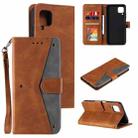 For Samsung Galaxy A12 Stitching Calf Texture Horizontal Flip Leather Case with Holder & Card Slots & Wallet(Brown) - 1