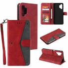 For Samsung Galaxy A32 4G Stitching Calf Texture Horizontal Flip Leather Case with Holder & Card Slots & Wallet(Red) - 1