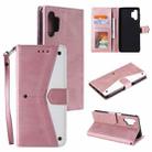 For Samsung Galaxy A32 4G Stitching Calf Texture Horizontal Flip Leather Case with Holder & Card Slots & Wallet(Rose Gold) - 1