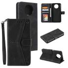 For Xiaomi Redmi Note 9T Stitching Calf Texture Horizontal Flip Leather Case with Holder & Card Slots & Wallet(Black) - 1