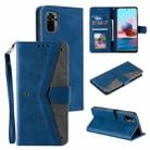 For Xiaomi Redmi Note 10 4G Stitching Calf Texture Horizontal Flip Leather Case with Holder & Card Slots & Wallet(Blue) - 1