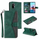 For Xiaomi Redmi Note 10 4G Stitching Calf Texture Horizontal Flip Leather Case with Holder & Card Slots & Wallet(Green) - 1