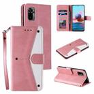 For Xiaomi Redmi Note 10 4G Stitching Calf Texture Horizontal Flip Leather Case with Holder & Card Slots & Wallet(Rose Gold) - 1