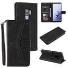 For Xiaomi Redmi 9 Stitching Calf Texture Horizontal Flip Leather Case with Holder & Card Slots & Wallet(Black) - 1