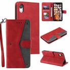 For Xiaomi Redmi 9A Stitching Calf Texture Horizontal Flip Leather Case with Holder & Card Slots & Wallet(Red) - 1