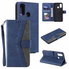 For Xiaomi Redmi 9C Stitching Calf Texture Horizontal Flip Leather Case with Holder & Card Slots & Wallet(Blue) - 1