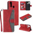 For Xiaomi Redmi 9C Stitching Calf Texture Horizontal Flip Leather Case with Holder & Card Slots & Wallet(Red) - 1