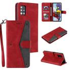 For Xiaomi Mi 10 Lite 5G Stitching Calf Texture Horizontal Flip Leather Case with Holder & Card Slots & Wallet(Red) - 1