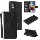 For Xiaomi Mi 10 Lite 5G Stitching Calf Texture Horizontal Flip Leather Case with Holder & Card Slots & Wallet(Black) - 1