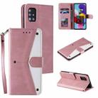 For Xiaomi Mi 10 Lite 5G Stitching Calf Texture Horizontal Flip Leather Case with Holder & Card Slots & Wallet(Rose Gold) - 1