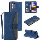 For Xiaomi Mi 10T 5G Stitching Calf Texture Horizontal Flip Leather Case with Holder & Card Slots & Wallet(Blue) - 1