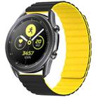 20mm For Samsung Smart Watch Universal Silicone Magnetic Watch Band(Black+Yellow) - 1