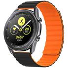 20mm For Samsung Smart Watch Universal Silicone Magnetic Watch Band(Black+Orange) - 1