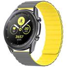 20mm For Samsung Smart Watch Universal Silicone Magnetic Watch Band(Grey+Yellow) - 1