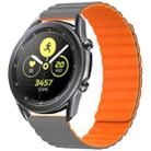 20mm For Samsung Smart Watch Universal Silicone Magnetic Watch Band(Grey+Orange) - 1