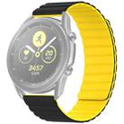 22mm For Samsung Smart Watch Universal Silicone Magnetic Watch Band(Black+Yellow) - 1