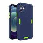 For iPhone 11 Contrast-Color Straight Edge Matte TPU Shockproof Case with Sound Converting Hole (Dark Blue) - 1