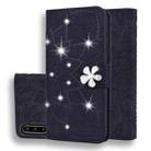 For Huawei P30 Calf Pattern Diamond Mandala Double Folding Design Embossed Leather Case with Wallet & Holder & Card Slots(Black) - 1