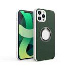 For iPhone 12 PU+PC+TPU Mobile Phone Protective Case(Dark Green) - 1