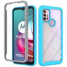 For Motorola Moto G30 Starry Sky Solid Color Series Shockproof PC + TPU Protective Case(Baby Blue) - 1