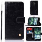 For Nokia 7.2 Retro Copper Button Crazy Horse Horizontal Flip PU Leather Case with Holder & Card Slots & Wallet & Lanyard(Black) - 1