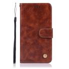 For OnePlus 7T Retro Copper Button Crazy Horse Horizontal Flip PU Leather Case with Holder & Card Slots & Wallet & Lanyard(Brown) - 2