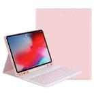 Y-C11B 2021 Detachable Candy Color Skin Texture Round Keycap Bluetooth Keyboard Leather Tablet Case with Pen Slot & Stand For iPad Pro 11 (2021)(Pink) - 1
