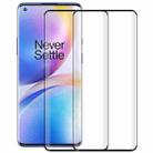 For OnePlus 8 Pro 2 PCS 3D Curved Silk-screen PET Full Coverage Protective Film(Black) - 1