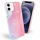 Frosted Watercolor Marble TPU Protective Case For iPhone 12 mini(Pink) - 1