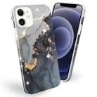 Frosted Watercolor Marble TPU Protective Case For iPhone 12 mini(Black) - 1