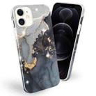 Frosted Watercolor Marble TPU Protective Case For iPhone 12 / 12 Pro(Black) - 1