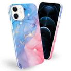 Frosted Watercolor Marble TPU Protective Case For iPhone 12 Pro Max(Blue+Pink) - 1