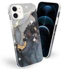 Frosted Watercolor Marble TPU Protective Case For iPhone 12 Pro Max(Black) - 1