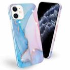 Frosted Watercolor Marble TPU Protective Case For iPhone 11 Pro(Baby Blue) - 1