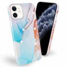 Frosted Watercolor Marble TPU Protective Case For iPhone 11 Pro(Aqua Blue) - 1
