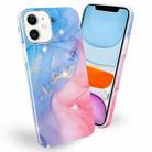 Frosted Watercolor Marble TPU Protective Case For iPhone 11(Blue+Pink) - 1