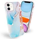 Frosted Watercolor Marble TPU Protective Case For iPhone 11(Aqua Blue) - 1