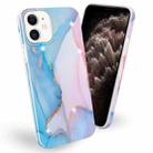 Frosted Watercolor Marble TPU Protective Case For iPhone 11 Pro Max(Baby Blue) - 1