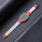 Splicing Cowhide Leather Watch Band For Apple Watch Series 8&7 41mm / SE 2&6&SE&5&4 40mm / 3&2&1 38mm(White Red) - 1