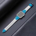 Splicing Cowhide Leather Watch Band For Apple Watch Series 8&7 41mm / SE 2&6&SE&5&4 40mm / 3&2&1 38mm(White Blue) - 1